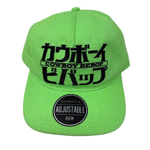 NEW! Bioworld Cowboy Bebop SAMPLE Cap Hat Neon Green Casual Snapback - Picture 1 of 6